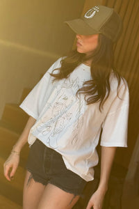 One Horse Town Distressed Hand-Drawn Graphic Tee - ShopPromesa