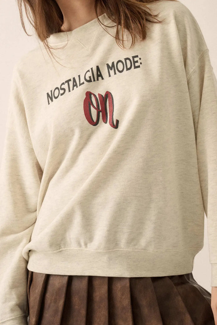 Nostalgia Mode On French Terry Graphic Sweatshirt - ShopPromesa