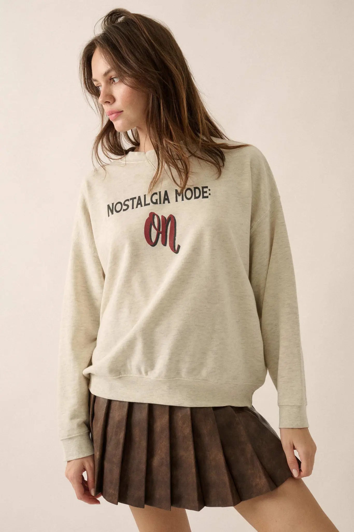 Nostalgia Mode On French Terry Graphic Sweatshirt - ShopPromesa