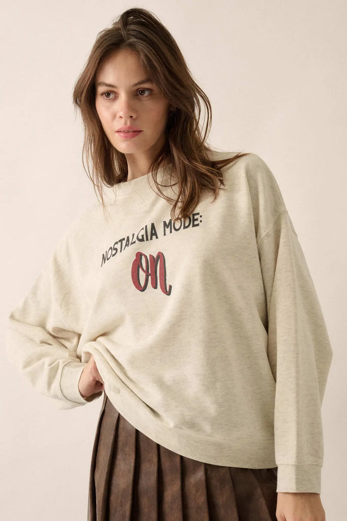 Nostalgia Mode On French Terry Graphic Sweatshirt - ShopPromesa
