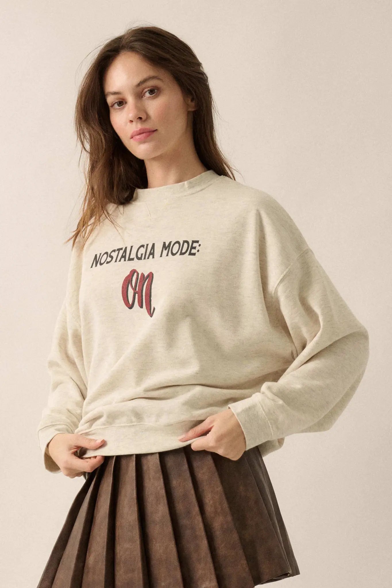 Nostalgia Mode On French Terry Graphic Sweatshirt - ShopPromesa