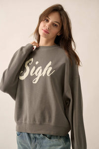 Big Sigh Oversize Thermal Graphic Top - ShopPromesa