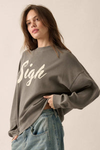 Big Sigh Oversize Thermal Graphic Top - ShopPromesa