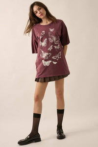 Butterfly Kisses Oversize Distressed Graphic Tee - ShopPromesa