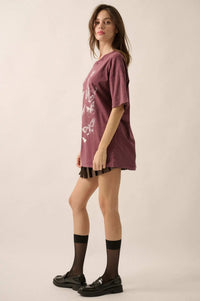 Butterfly Kisses Oversize Distressed Graphic Tee - ShopPromesa