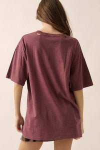 Butterfly Kisses Oversize Distressed Graphic Tee - ShopPromesa