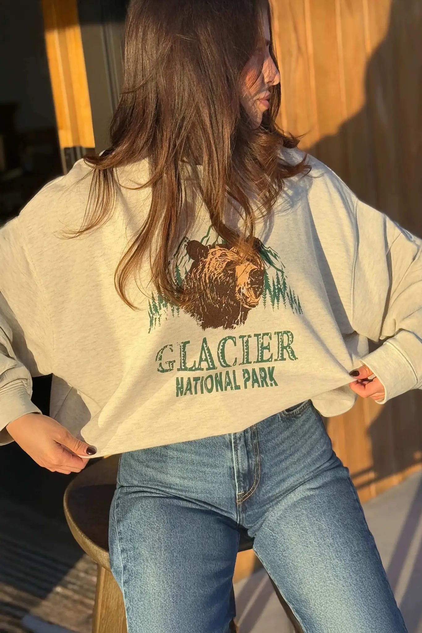 Glacier Park Vintage-Print Graphic Sweatshirt - ShopPromesa