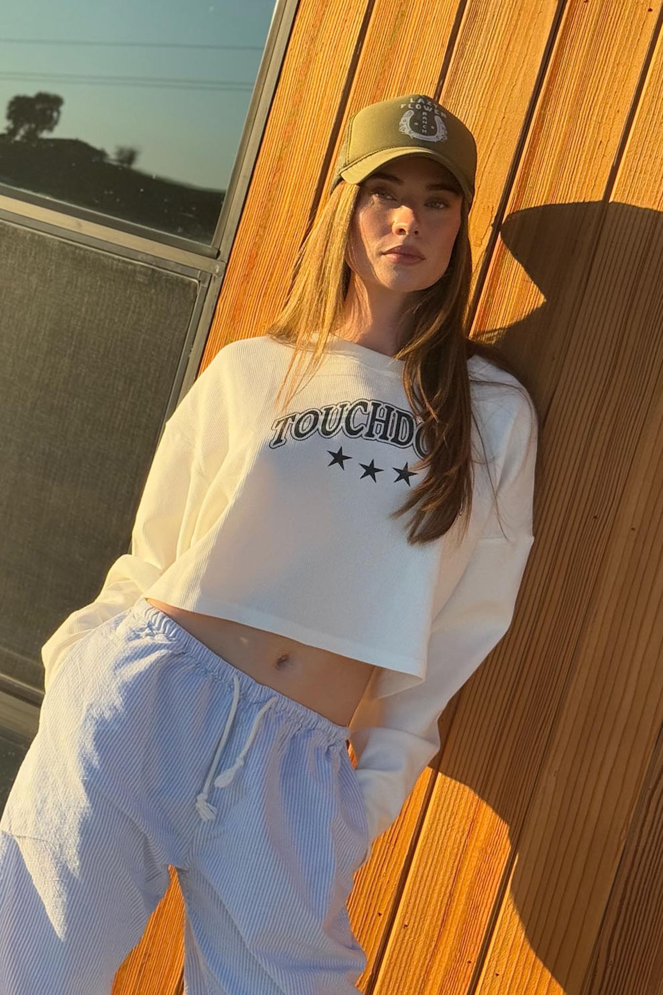 Touchdown Cropped Thermal Graphic Top - ShopPromesa