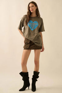 LA Loves You Distressed Oversize Graphic Tee - ShopPromesa