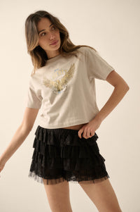 Liberty for All Garment-Dyed Cropped Graphic Tee - ShopPromesa