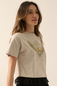 Liberty for All Garment-Dyed Cropped Graphic Tee - ShopPromesa
