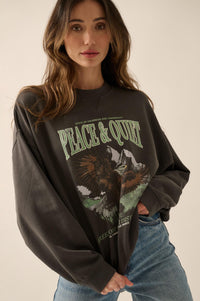 Peace & Quiet Vintage-Print Graphic Sweatshirt - ShopPromesa