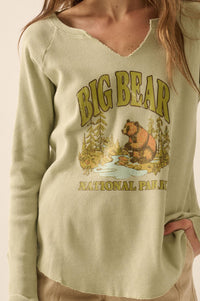Big Bear Split-Neck Thermal Graphic Top - ShopPromesa