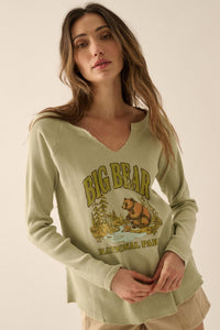 Big Bear Split-Neck Thermal Graphic Top - ShopPromesa