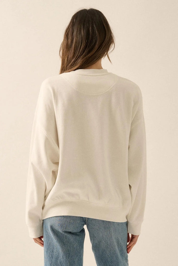 Blue Bouquet Vintage-Print Graphic Sweatshirt - ShopPromesa