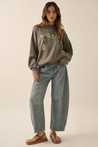 Floral Vases Vintage-Print Thermal Graphic Top - ShopPromesa