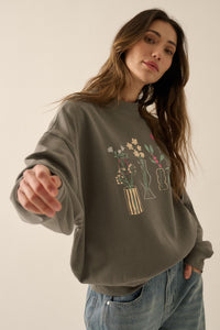 Floral Vases Vintage-Print Thermal Graphic Top - ShopPromesa