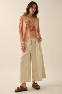 Western Spirit Cropped Long-Sleeve Graphic Tee - ShopPromesa