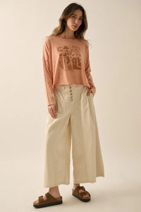 Western Spirit Cropped Long-Sleeve Graphic Tee - ShopPromesa