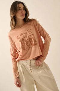 Western Spirit Cropped Long-Sleeve Graphic Tee - ShopPromesa