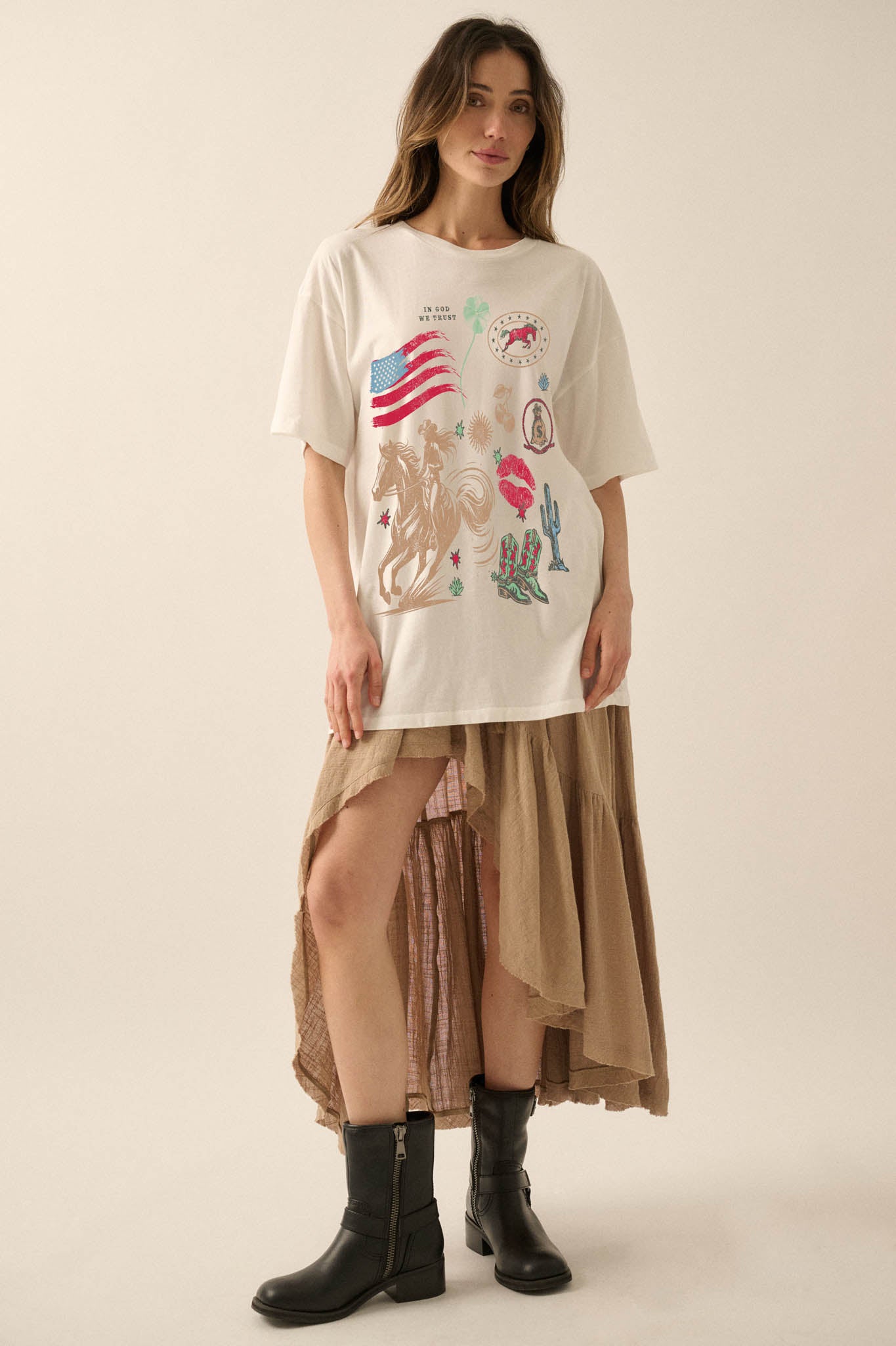 American Spirit Oversize Western Graphic Tee - ShopPromesa