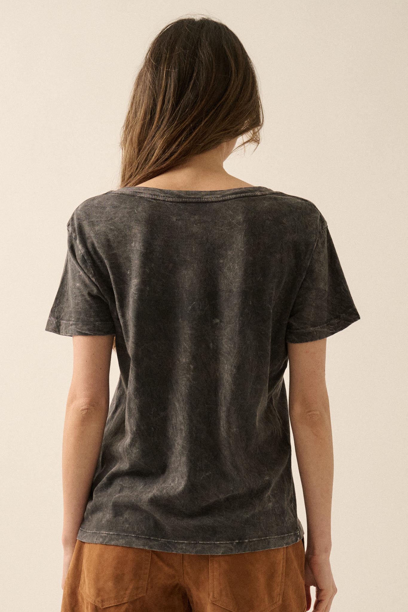 Soaring Eagle Vintage-Wash V-Neck Graphic Tee - ShopPromesa