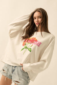 Flourish Oversize Floral Thermal Graphic Top - ShopPromesa