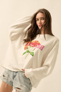Flourish Oversize Floral Thermal Graphic Top - ShopPromesa