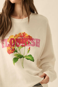 Flourish Oversize Floral Thermal Graphic Top - ShopPromesa