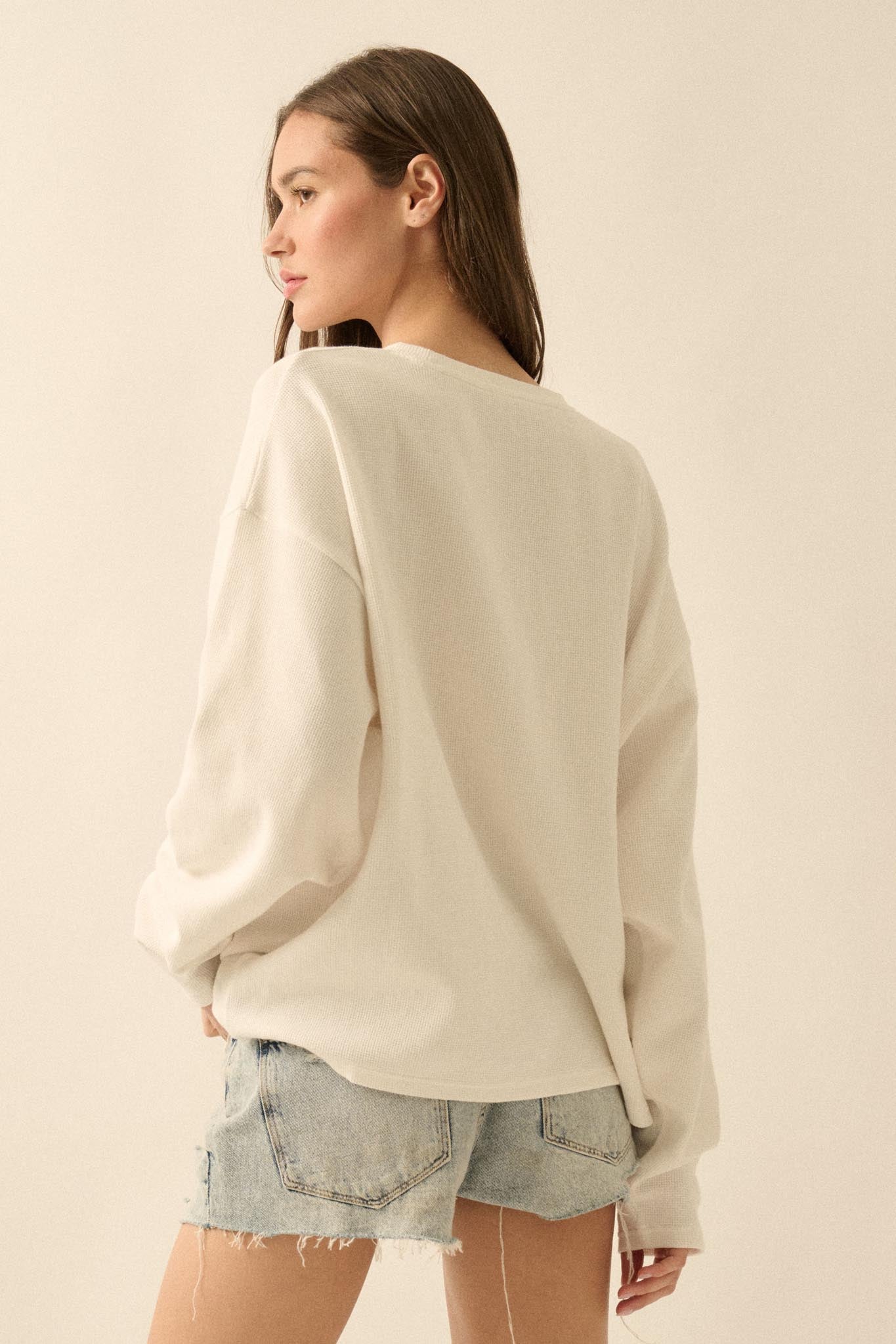 Flourish Oversize Floral Thermal Graphic Top - ShopPromesa