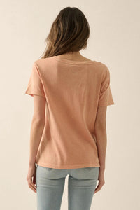 Golden State Grapefruit V-Neck Graphic Tee - ShopPromesa