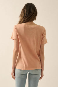 Golden State Grapefruit V-Neck Graphic Tee - ShopPromesa