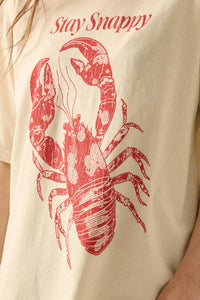 Stay Snappy Distressed Lobster Graphic Tee - ShopPromesa