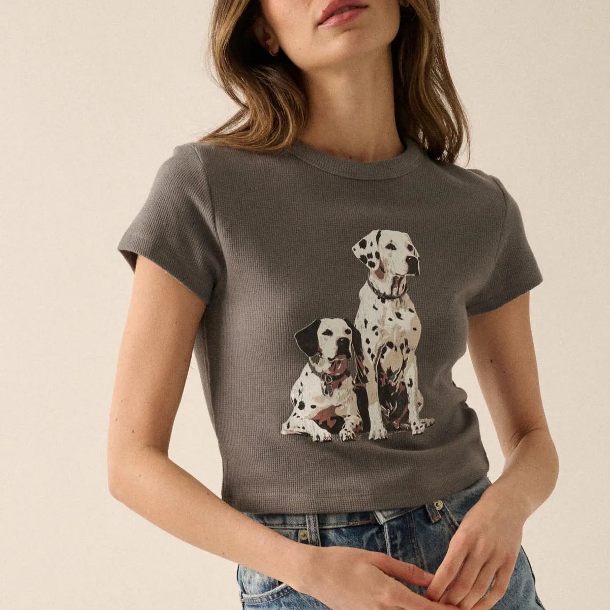 Dashing Dalmatians Thermal Graphic Baby Tee | ShopPromesa