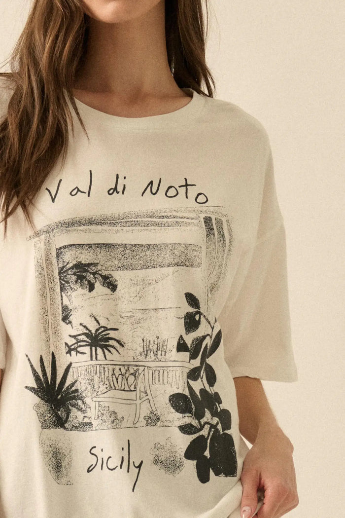 Val di Noto Sicily Oversize Graphic Tee - ShopPromesa