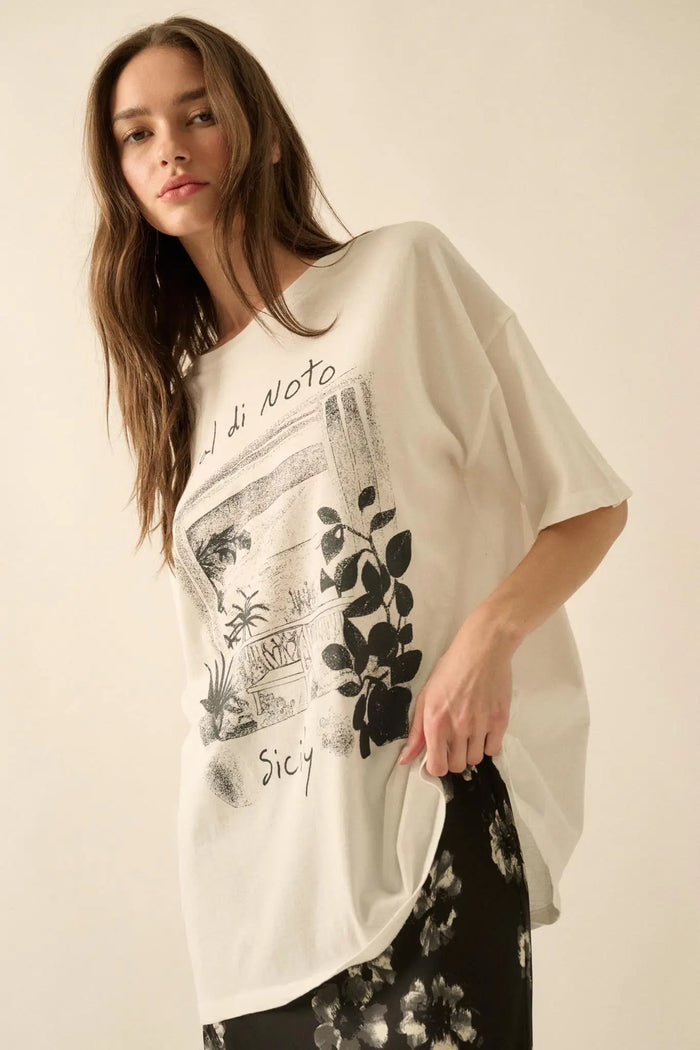 Val di Noto Sicily Oversize Graphic Tee - ShopPromesa