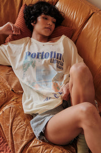 Portofino Italy Distressed Oversize Graphic Tee - ShopPromesa