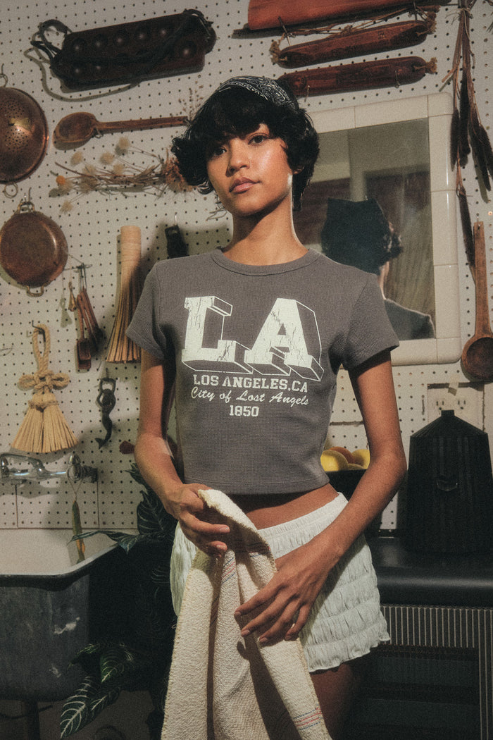 City of Lost Angels Thermal Graphic Baby Tee - ShopPromesa