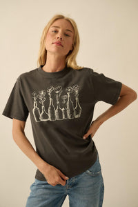 Blooming Bottles Vintage-Print Floral Graphic Tee - ShopPromesa