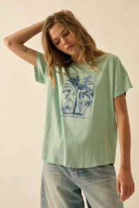 Palm Tree Party Vintage-Wash Graphic Tee - ShopPromesa
