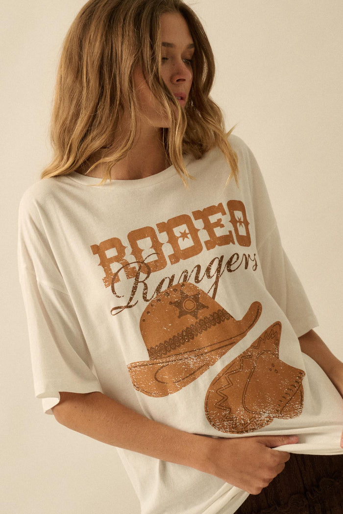 Rodeo Rangers Garment-Wash Oversize Graphic Tee - ShopPromesa