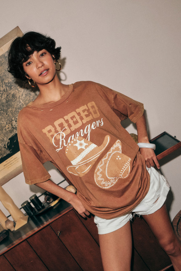 Rodeo Rangers Distressed Oversize Graphic Tee - ShopPromesa