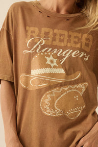 Rodeo Rangers Distressed Oversize Graphic Tee - ShopPromesa
