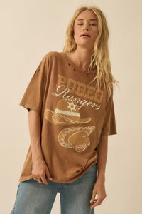 Rodeo Rangers Distressed Oversize Graphic Tee - ShopPromesa