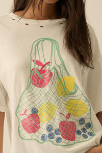 Fruit Stand Distressed Oversize Graphic Tee - ShopPromesa
