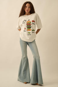 Burger Time Distressed Oversize Graphic Tee - ShopPromesa