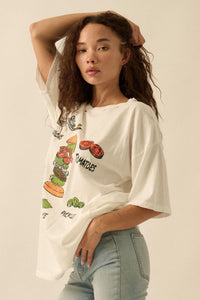 Burger Time Distressed Oversize Graphic Tee - ShopPromesa