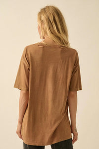 Floral Horses Distressed Oversize Graphic Tee - ShopPromesa