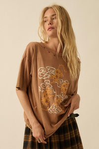 Celestial Tigers Distressed Oversize Graphic Tee - ShopPromesa