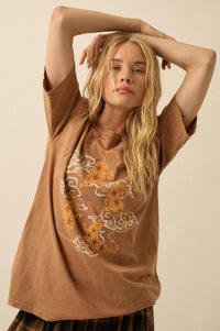Celestial Tigers Distressed Oversize Graphic Tee - ShopPromesa